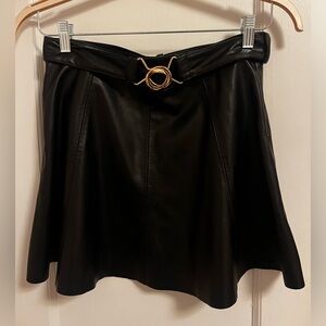 Zara Leather Mini Skirt W Belt